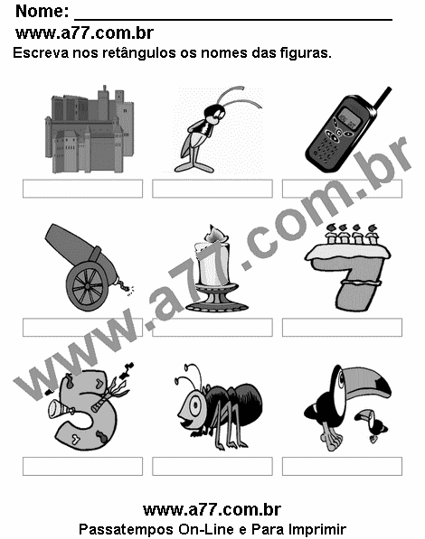 Arquivo Para Escreva O Nome Das Figuras Corretamente 8845