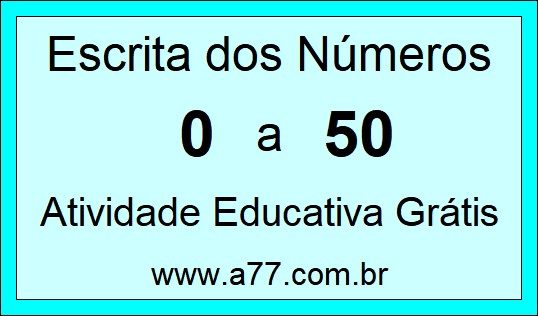 Atividade de Contar Números de 0 a 50