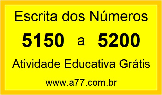 Atividade de Contar Números de 5150 a 5200