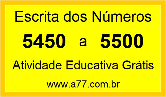 Atividade de Contar Números de 5450 a 5500