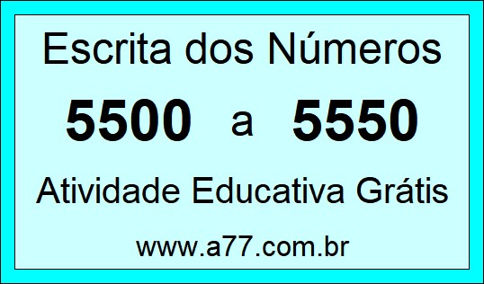 Atividade de Contar Números de 5500 a 5550