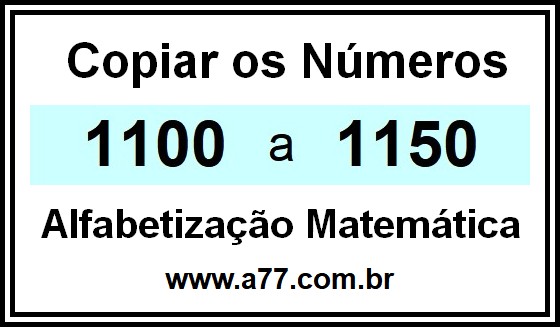 Copiar os Números 1100 a 1150