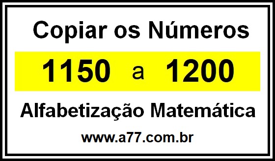 Copiar os Números 1150 a 1200