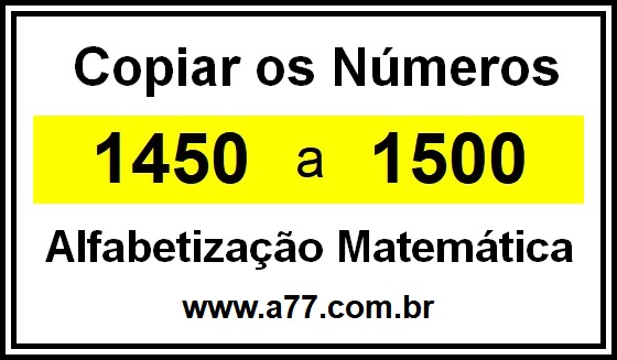 Copiar os Números 1450 a 1500