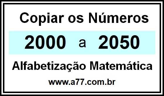 Copiar os Números 2000 a 2050