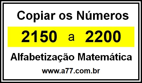 Copiar os Números 2150 a 2200