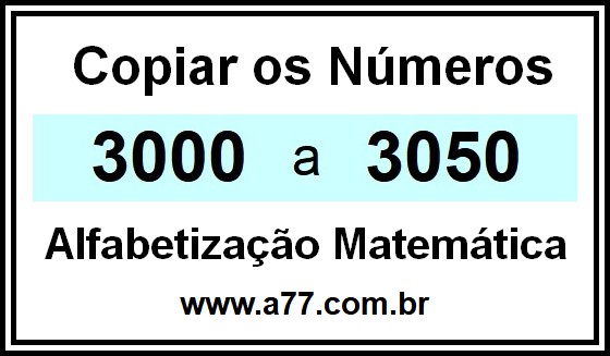 Copiar os Números 3000 a 3050