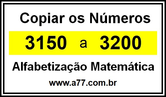 Copiar os Números 3150 a 3200