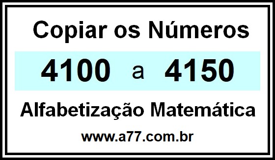 Copiar os Números 4100 a 4150