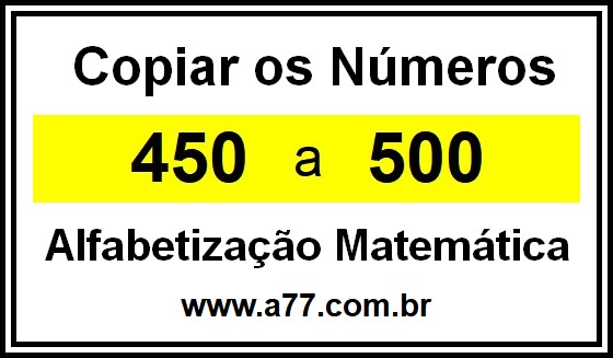 Copiar os Números 450 a 500