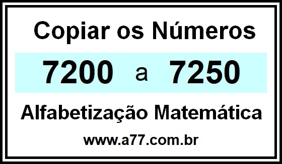 Copiar os Números 7200 a 7250