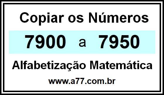 Copiar os Números 7900 a 7950