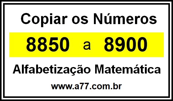 Copiar os Números 8850 a 8900