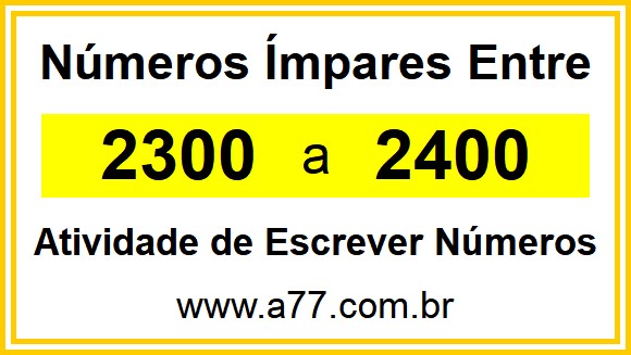 Lista de Números Ímpares Entre 2300 e 2400