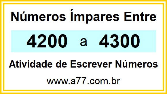 Lista de Números Ímpares Entre 4200 e 4300