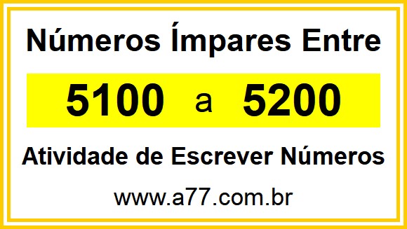 Lista de Números Ímpares Entre 5100 e 5200