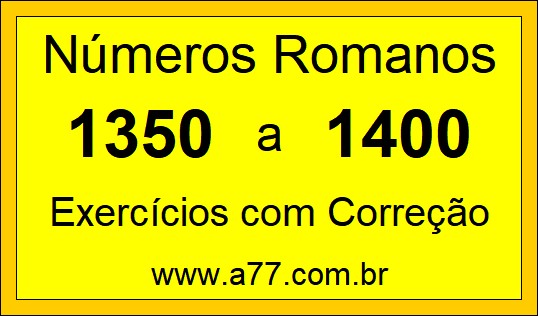 Números Romanos de 1350 a 1400