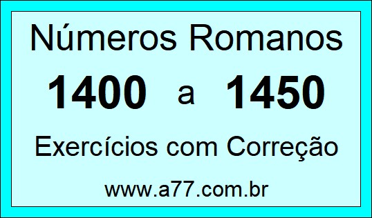 Números Romanos de 1400 a 1450