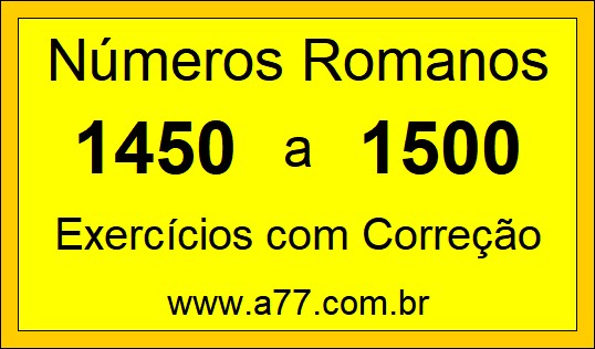 Números Romanos de 1450 a 1500