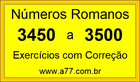 Números Romanos de 3450 a 3500