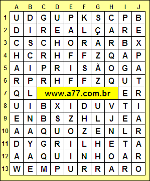 Caça Palavras Disciplina, Charqueada, Realçar, Baguete