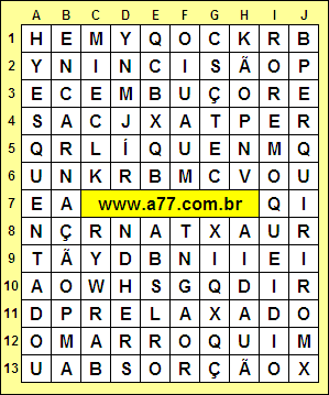 Caça Palavras Encarnação, Esquentado, Incisão, Remoque