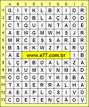 Caça Palavras Interseção, Cambalhota, Oblação, Ojeriza