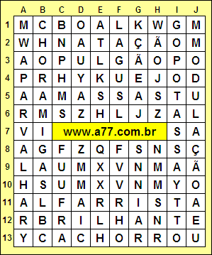 Caça Palavras Choramigas, Aparvalhar, Natação, Potassa