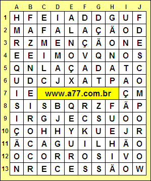 Caça Palavras Fazendeiro, Requisição, Falação, Notação