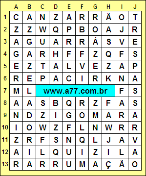 Caça Palavras Trespassar, Germanizar, Arrumação, Canzarrão