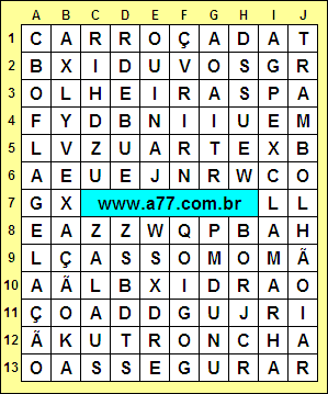 Caça Palavras Trambolhão, Flagelação, Assegurar, Carroçada