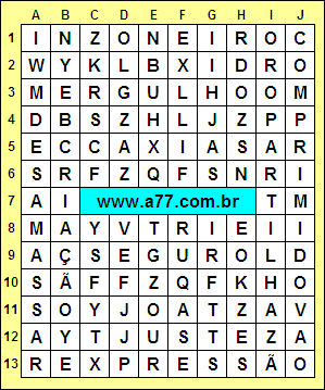 Caça Palavras Comprimido, Desamassar, Expressão, Inzoneiro