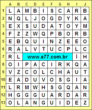 Caça Palavras Bambochata, Ferrovelho, Languidez, Lambiscar