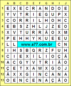 Caça Palavras Excomunhão, Explicação, Encenação, Execrando