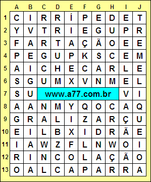 Caça Palavras Tremelique, Passageiro, Alcaparra, Cirrípede