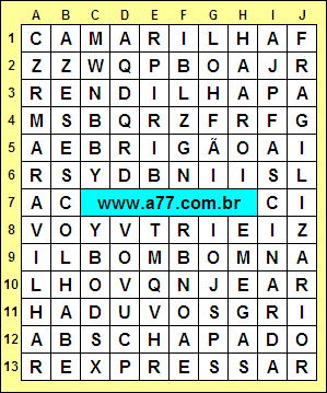 Caça Palavras Fragilizar, Maravilhar, Expressar, Camarilha