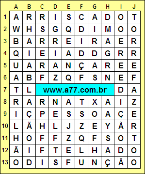 Caça Palavras Torrefazer, Quatrilhão, Disfunção, Arriscado