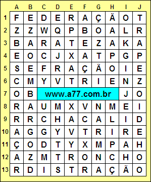 Caça Palavras Trapezoide, Escorraçar, Distração, Federação