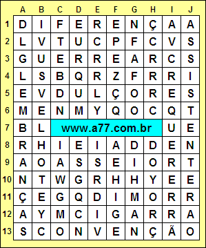 Caça Palavras Assistente, Lembranças, Convenção, Diferença