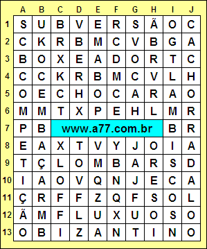 Caça Palavras Cachorrada, Competição, Bizantino, Subversão