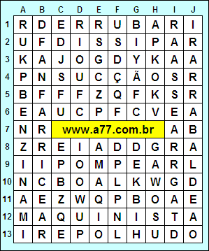 Caça Palavras Maquinista, Fanfarrice, Benzina, Pompear