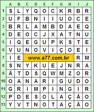 Caça Palavras Subdivisão, Frequentar, Enterro, Notação