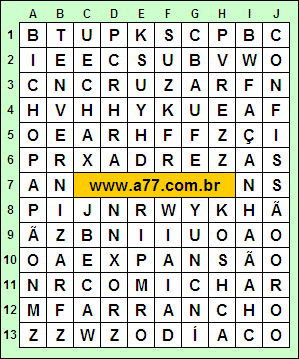 Caça Palavras Bichopapão, Envernizar, Façanha, Zodíaco