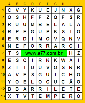 Caça Palavras Correnteza, Supressivo, Linchar, Tempero