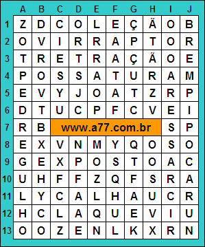 Caça Palavras Ovirraptor, Pedregulho, Coleção, Exposto