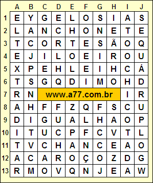 Caça Palavras Lanchonete, Extraditar, Gelosia, Igualha