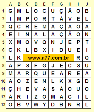 Caça Palavras Importável, Exclamação, Locução, Arquear