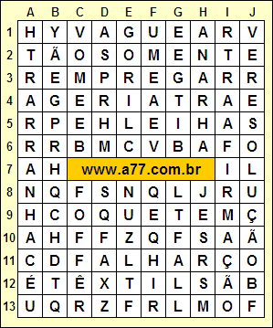 Caça Palavras Tãosomente, Arranhacéu, Vaguear, Coquete