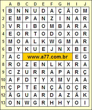 Caça Palavras Empanzinar, Embarcação, Nudação, Zurrapa