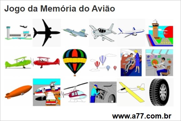 Jogo da Memória do Avião